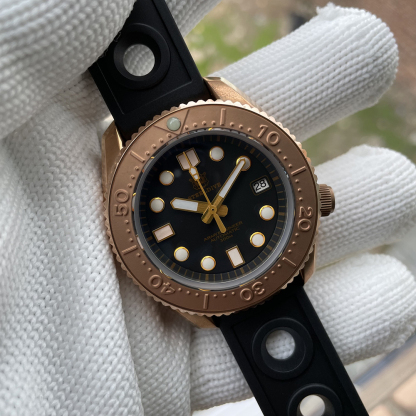 STEELDIVE Official SD1968S Swiss Luminous 44MM One-piece Bronze Case 300M Waetrproof Sapphire Glass NH35 Mens Dive Watch