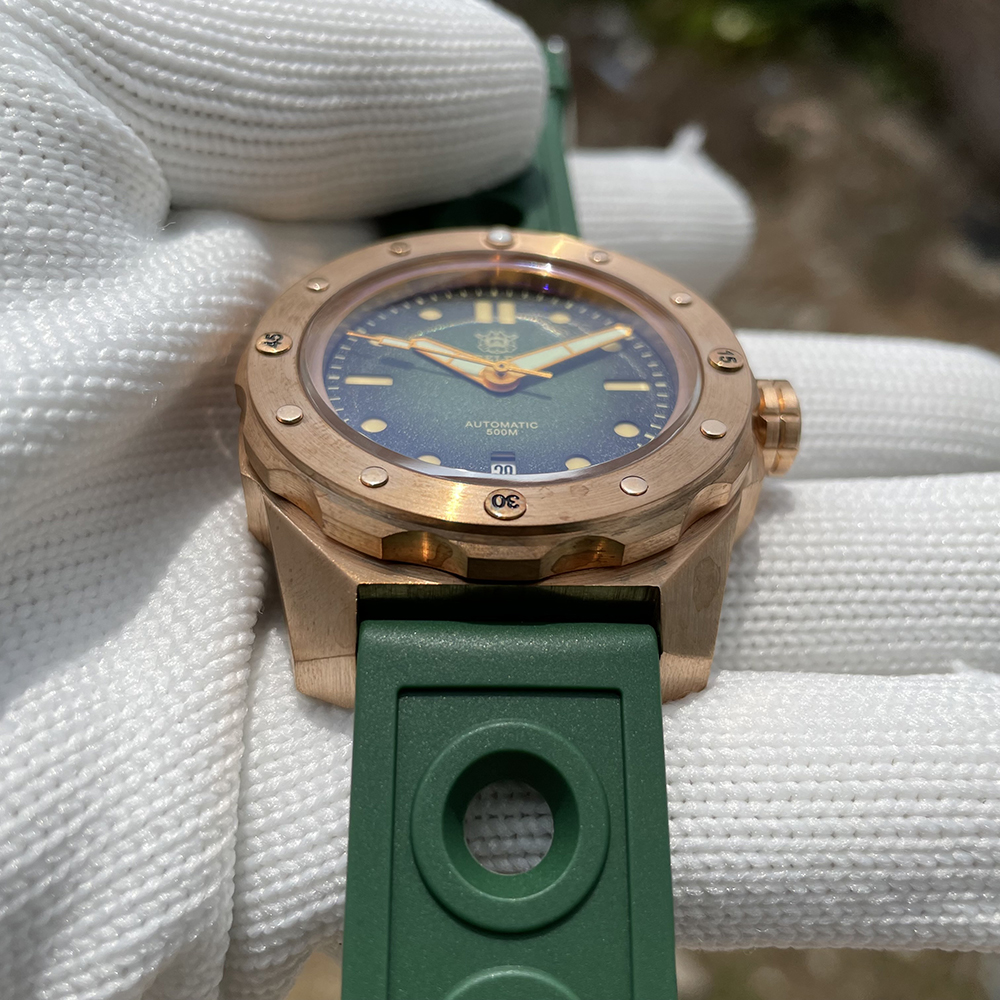 STEELDIVE Official SD1960S Green Dial 46MM Bronze Buckle 500M Waterproof NH35 Automatic Bronze Dive Watch