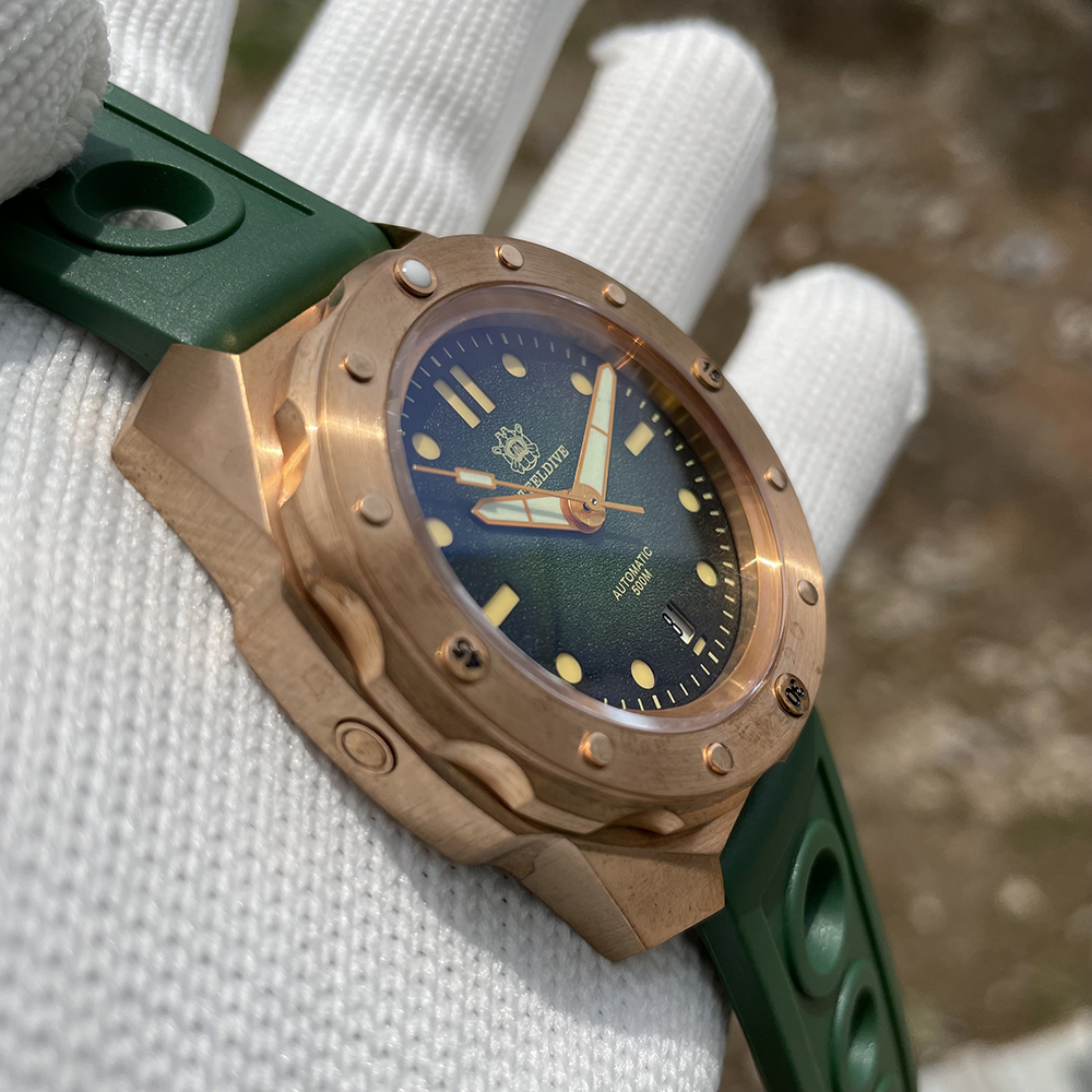 STEELDIVE Official SD1960S Green Dial 46MM Bronze Buckle 500M Waterproof NH35 Automatic Bronze Dive Watch