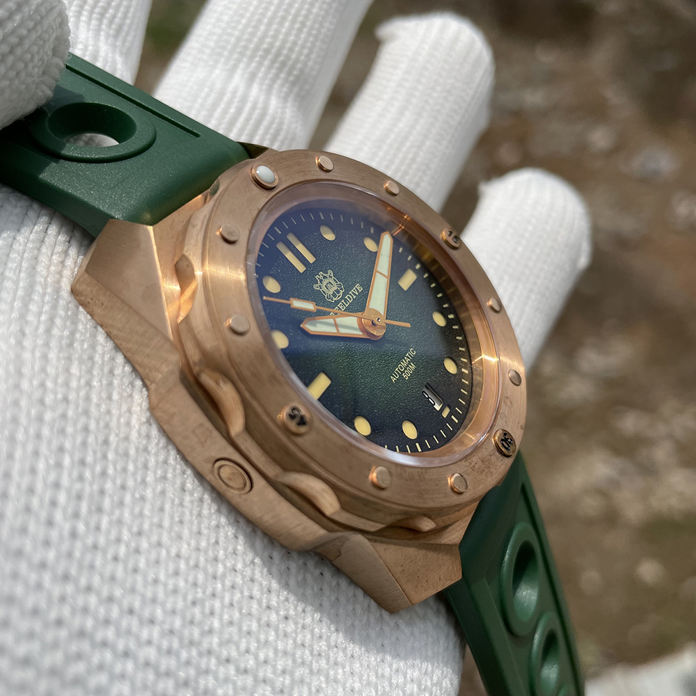 STEELDIVE Official SD1960S Green Dial 46MM Bronze Buckle 500M Waterproof NH35 Automatic Bronze Dive Watch