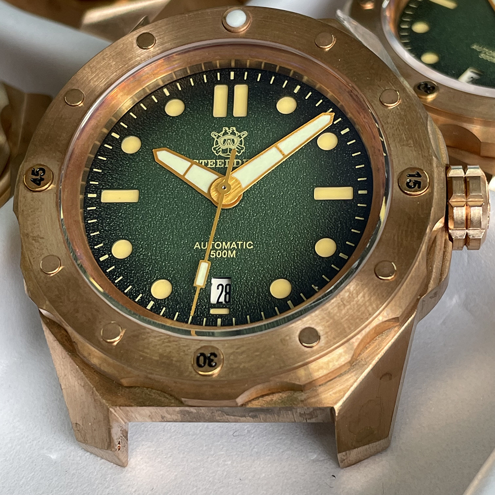 STEELDIVE Official SD1960S Green Dial 46MM Bronze Buckle 500M Waterproof NH35 Automatic Bronze Dive Watch
