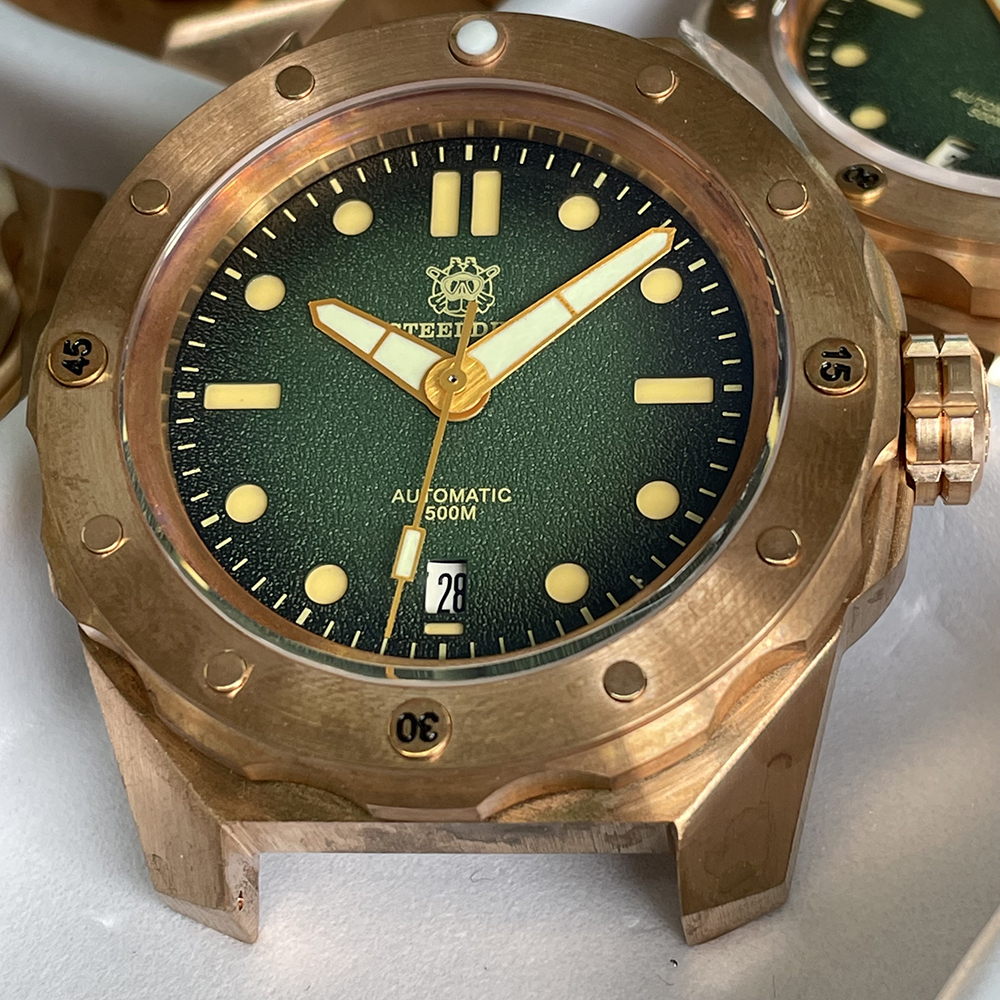STEELDIVE Official SD1960S Green Dial 46MM Bronze Buckle 500M Waterproof NH35 Automatic Bronze Dive Watch