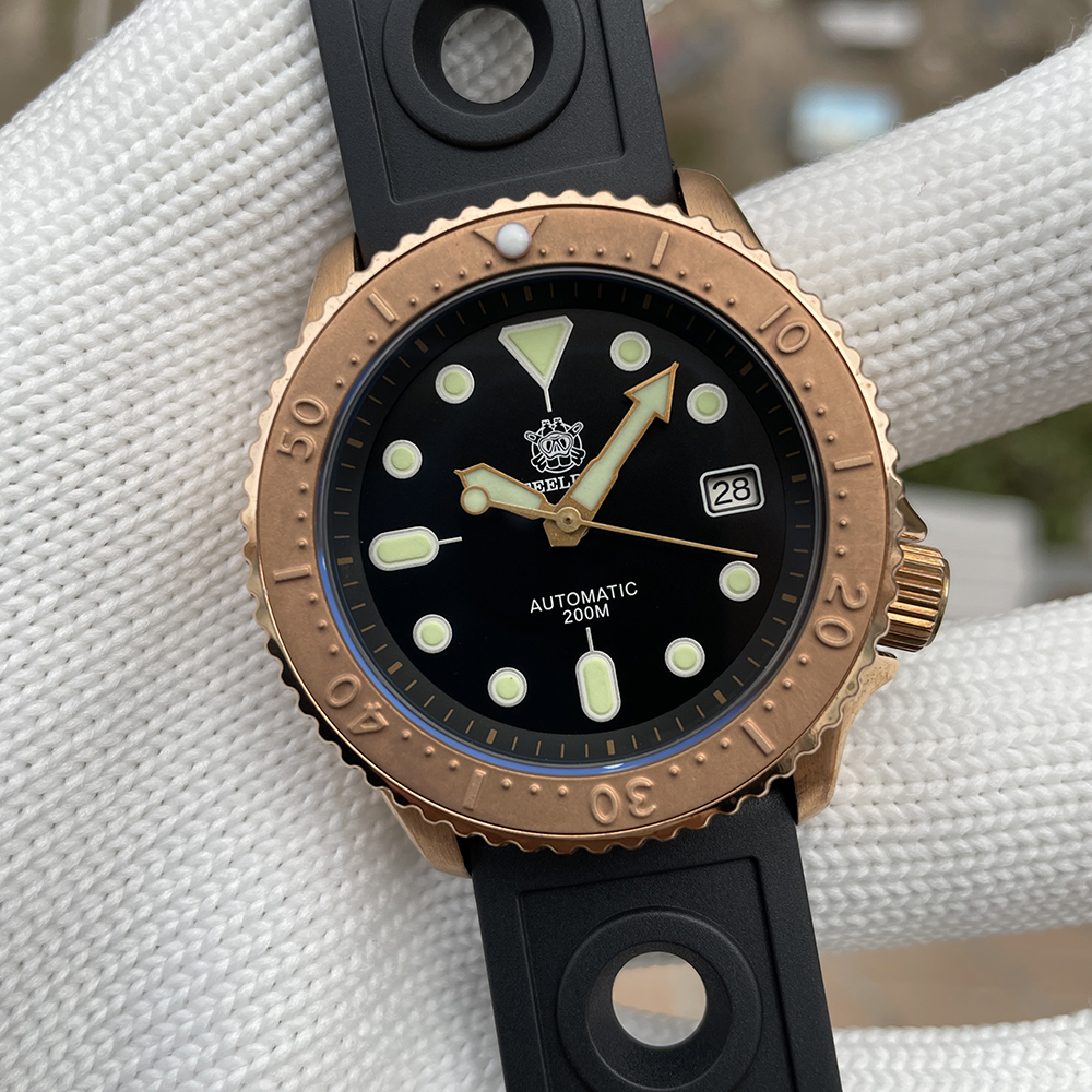 STEELDIVE Official SD1973S 41.2MM Bronze Case Bronze Bezel 200M Waterproof NH35 Automatic Movement Mens Dive Watch