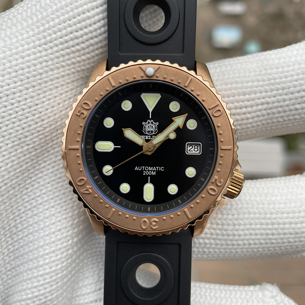 STEELDIVE Official SD1973S 41.2MM Bronze Case Bronze Bezel 200M Waterproof NH35 Automatic Movement Mens Dive Watch