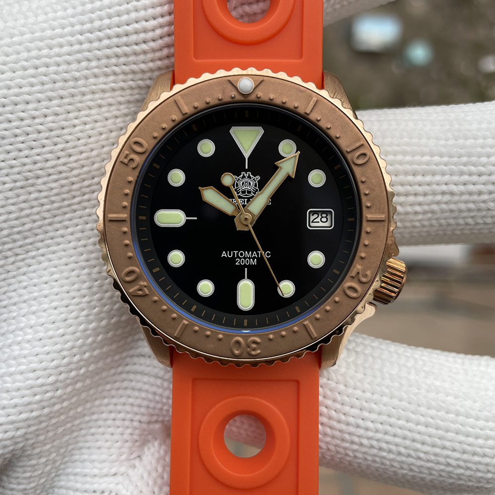 STEELDIVE Official SD1973S 41.2MM Bronze Case Bronze Bezel 200M Waterproof NH35 Automatic Movement Mens Dive Watch