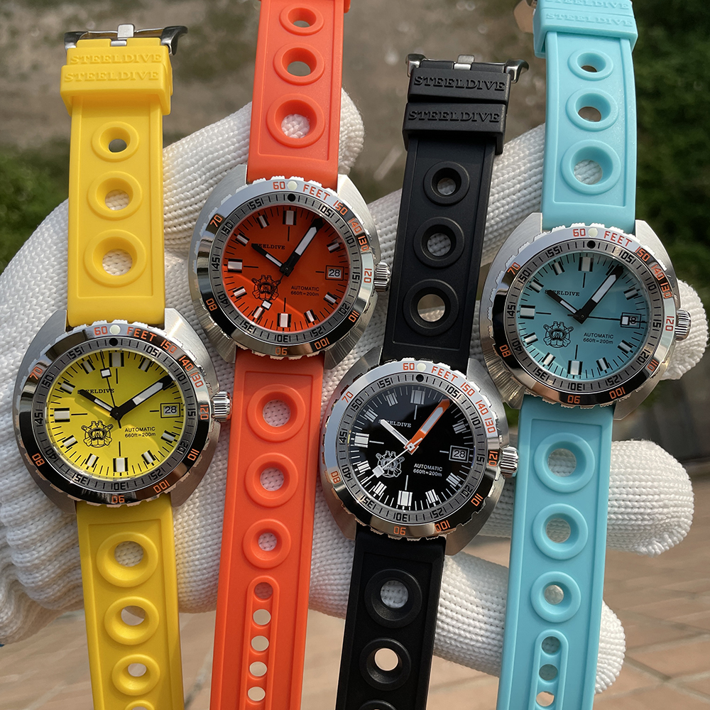 STEELDIVE Official SD2201 Rubber Material 20MM 22MM Replacement Strap Only