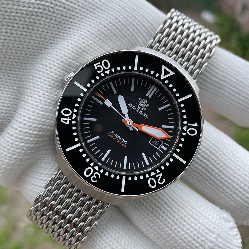 STEELDIVE Official SD1980 One-piece Case 1000M Waterproof NH35 Automatic Mens Dive Watch