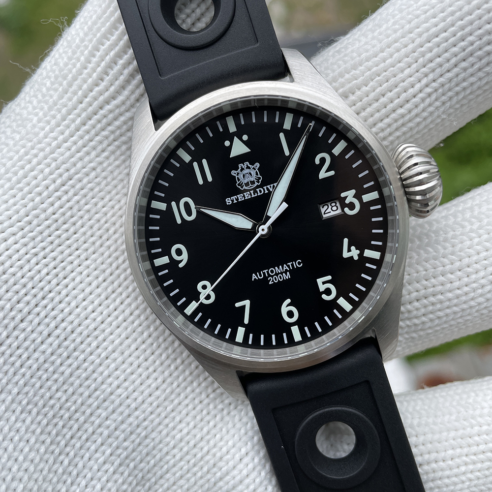 STEELDIVE Official SD1930 Date Function 43MM 200M Waterproof Sapphire Glass NH35 Automatic Movement Mens Dive Watch