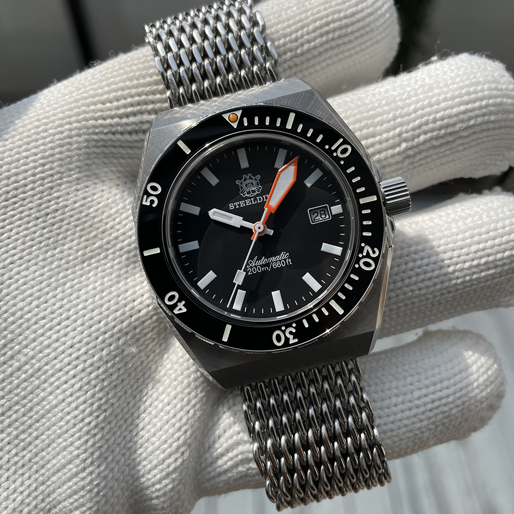 STEELDIVE Official SD1963 42MM Case Sapphire Glass Ceramic Bezel 200M Waterproof NH35 Automatic Mechanical Mens Dive Watches