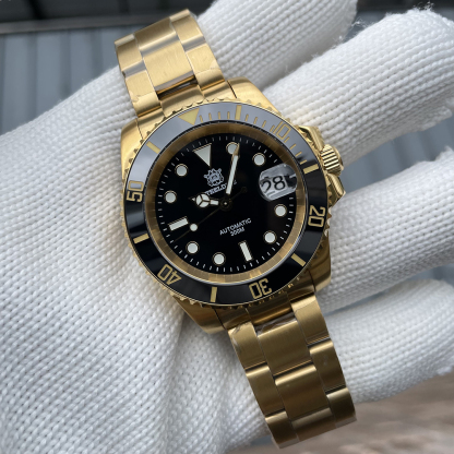 STEELDIVE Official SD1953IPG 40.5mm IPG Plated Case 300M Waterproof Luminous Ceramic Bezel Insert NH35 Mens Dive Watch