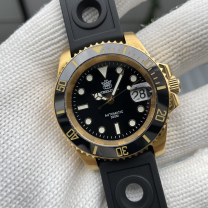 STEELDIVE Official SD1953IPG 40.5mm IPG Plated Case 300M Waterproof Luminous Ceramic Bezel Insert NH35 Mens Dive Watch