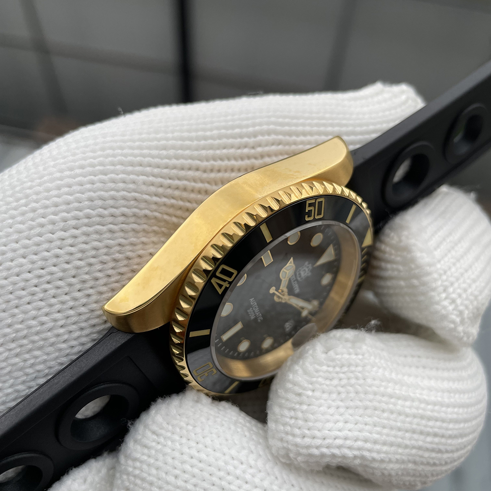 STEELDIVE Official SD1953IPG 40.5mm IPG Plated Case 300M Waterproof Luminous Ceramic Bezel Insert NH35 Mens Dive Watch