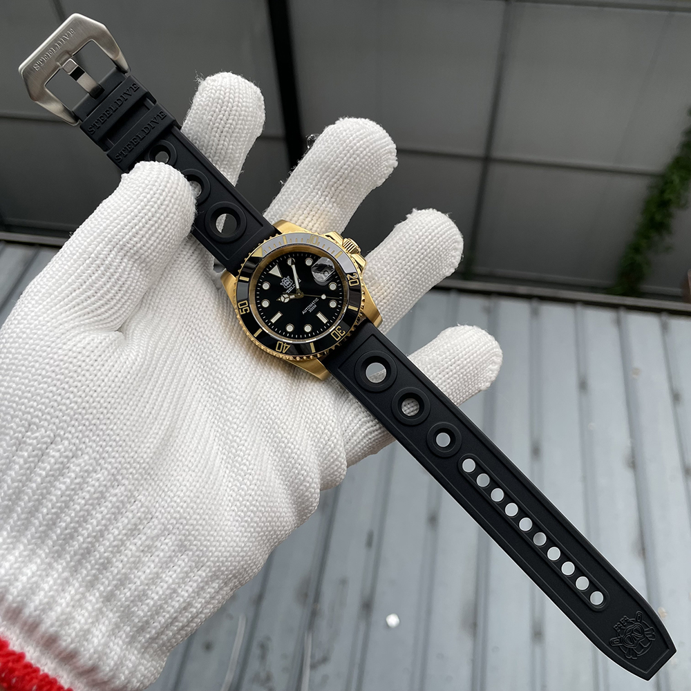 STEELDIVE Official SD1953IPG 40.5mm IPG Plated Case 300M Waterproof Luminous Ceramic Bezel Insert NH35 Mens Dive Watch