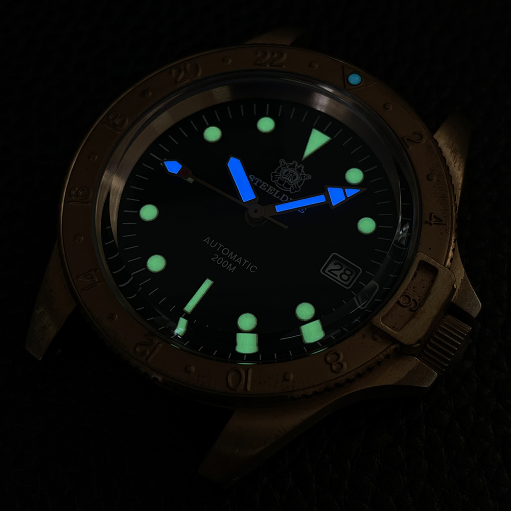 STEELDIVE Official SD1966S 41.5MM Bronze Bezel Super Luminous 200M Waterproof NH35 Automatic Dive Watch Bronze