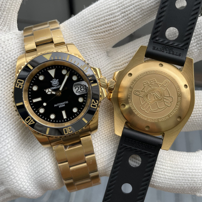 STEELDIVE Official SD1953IPG 40.5mm IPG Plated Case 300M Waterproof Luminous Ceramic Bezel Insert NH35 Mens Dive Watch