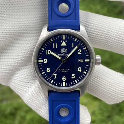 STEELDIVE Official SD1940 Blue Dial 39mm Small Size Swiss Luminous Sapphire glass 200M Waterproof NH35 Automatic Pilot Watch Dive