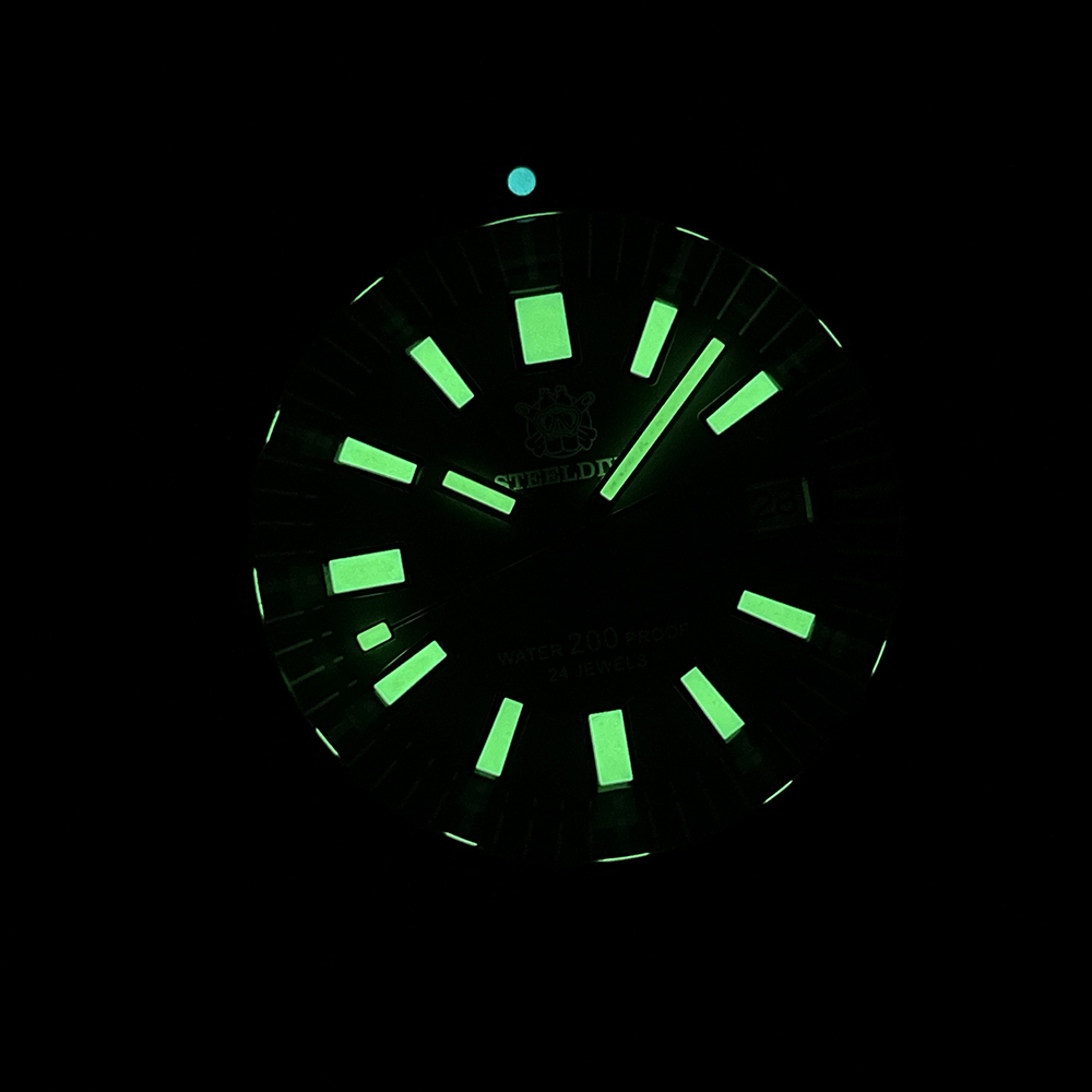 STEELDIVE Official SD1962S Black Dial Swiss Luminous Bronze Ceramic Bezel 41.9MM Solid Bronze NH35 Automatic Mens Sports Watch 200M