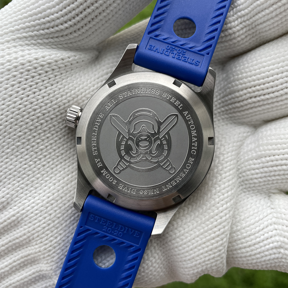 STEELDIVE Official SD1940 Blue Dial 39mm Small Size Swiss Luminous Sapphire glass 200M Waterproof NH35 Automatic Pilot Watch Dive