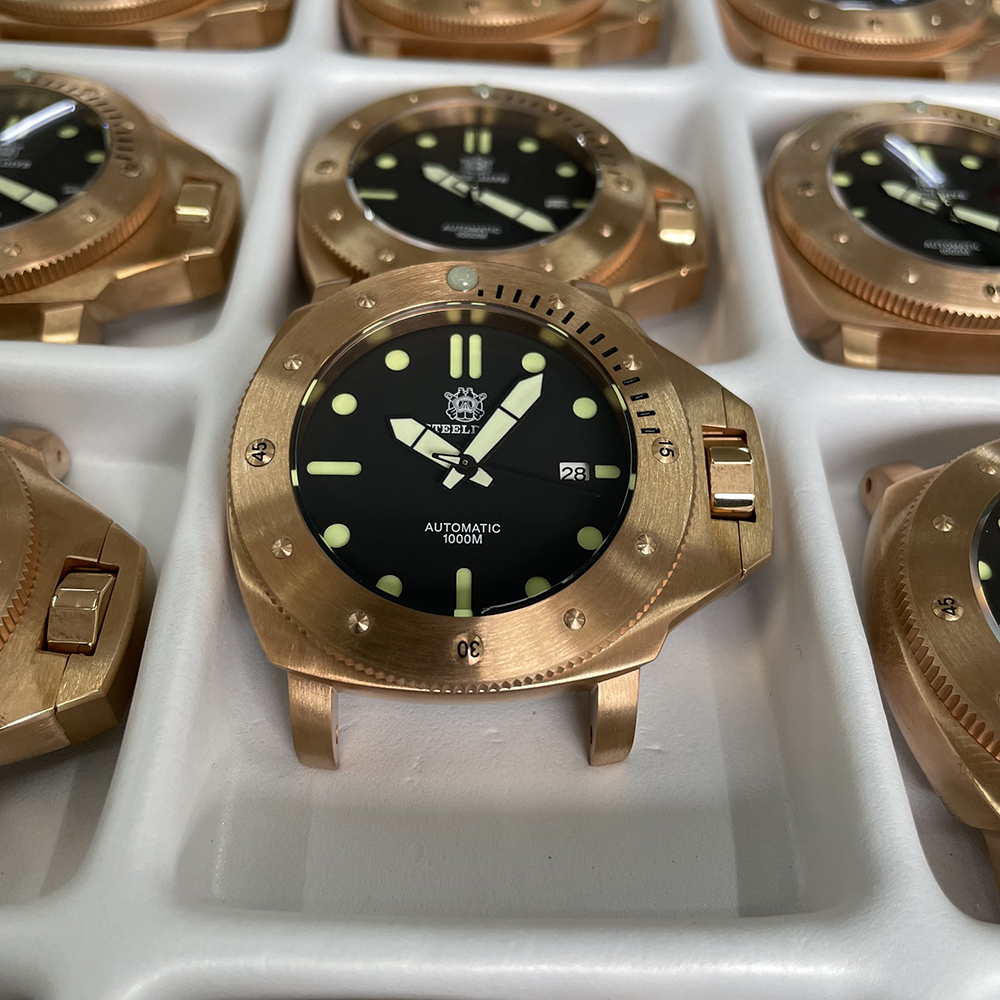 STEELDIVE Official SD1959S 46MM Solid Bronze Blue Luminous Sapphire Glass 1000M NH35 Automatic Dive Watch