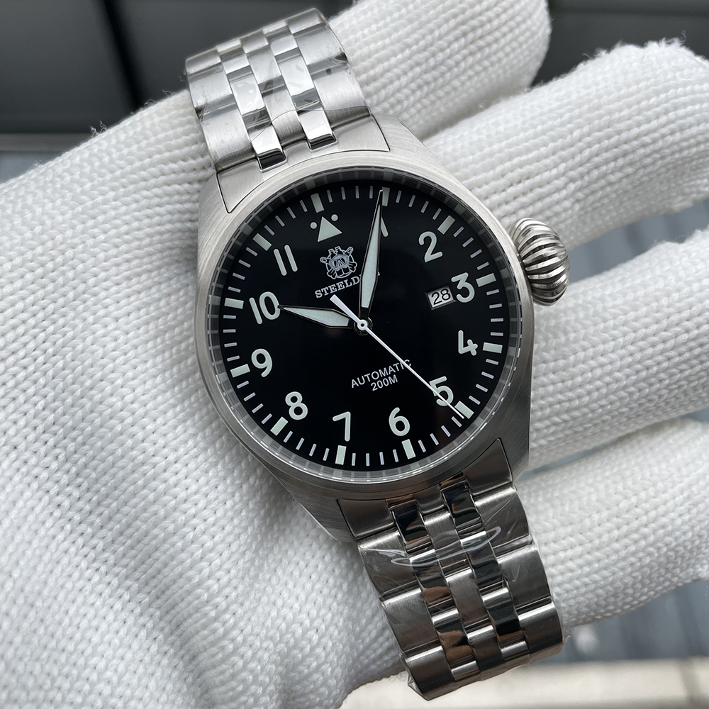 STEELDIVE Official SD1930 Date Function 43MM 200M Waterproof Sapphire Glass NH35 Automatic Movement Mens Dive Watch