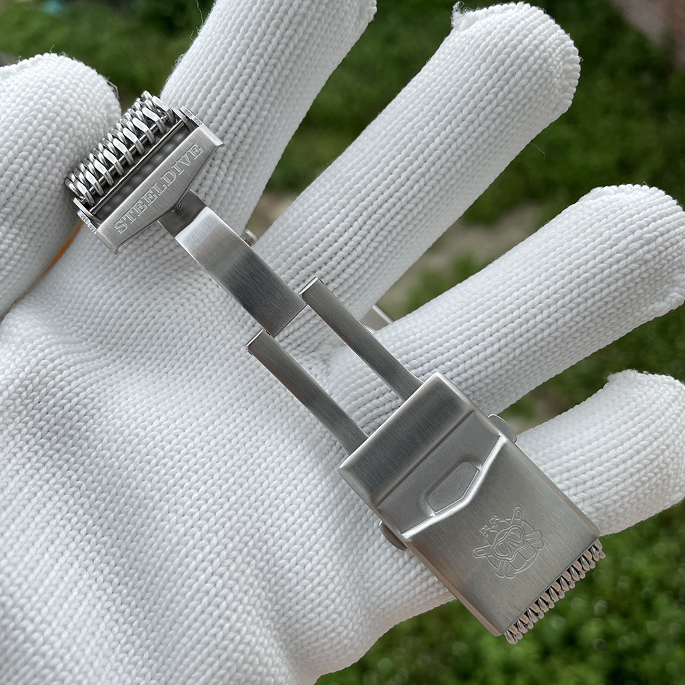 STEELDIVE Official SK001 22MM 24MM Replacement Mesh Band Milled Claps Watch Bracelet 