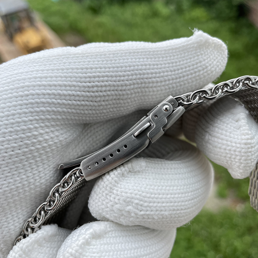 STEELDIVE Official SK001 22MM 24MM Replacement Mesh Band Milled Claps Watch Bracelet 