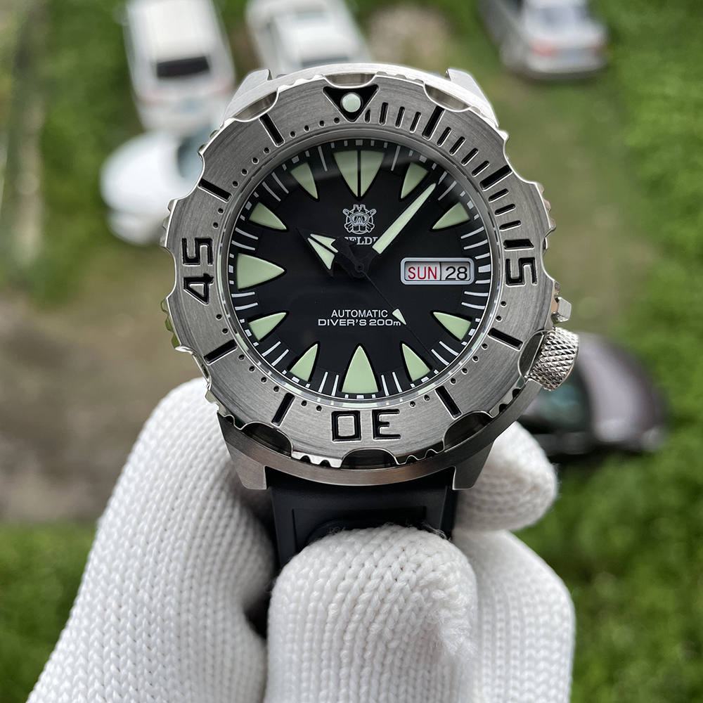 STEELDIVE Official SD1984 Rubber Strap Popular Design Sea Monster NH36 Automatic Dive Watch