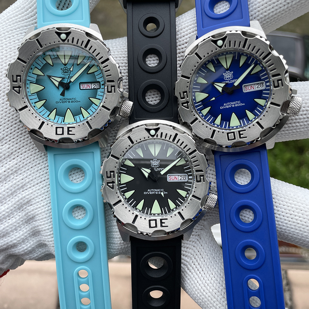 STEELDIVE Official SD1984 Rubber Strap Popular Design Sea Monster NH36 Automatic Dive Watch