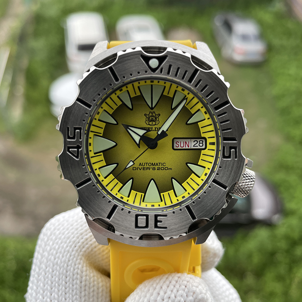 STEELDIVE Official SD1984 Rubber Strap Popular Design Sea Monster NH36 Automatic Dive Watch