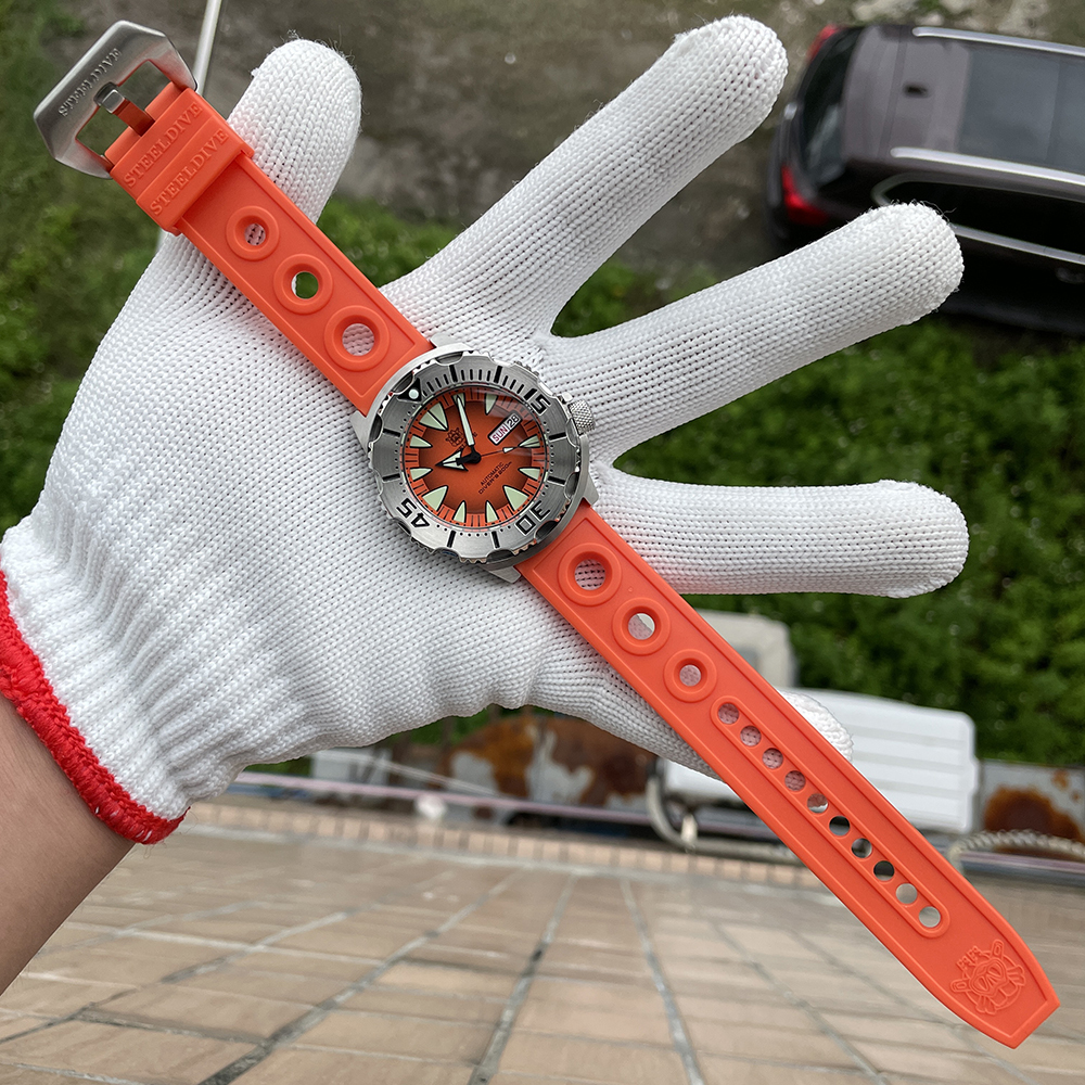 STEELDIVE Official SD1984 Rubber Strap Popular Design Sea Monster NH36 Automatic Dive Watch