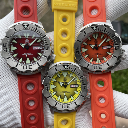 STEELDIVE Official SD1984 Rubber Strap Popular Design Sea Monster NH36 Automatic Dive Watch