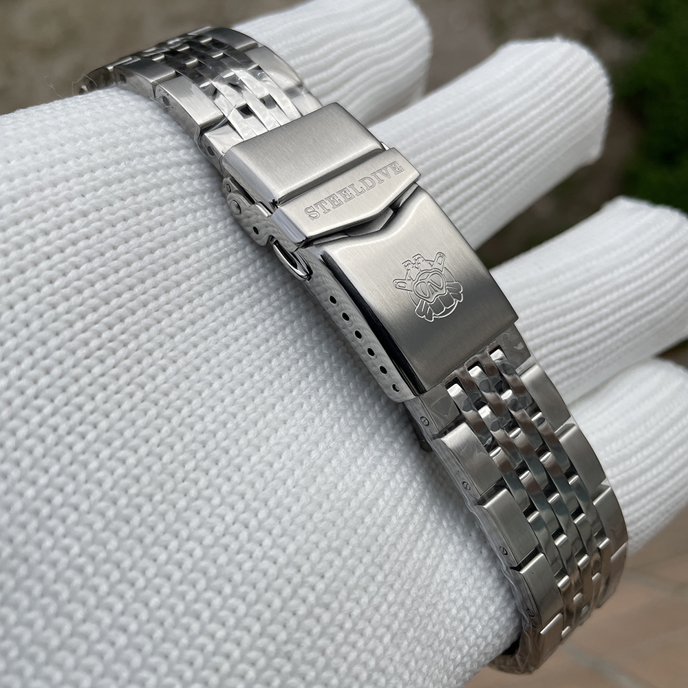 STEELDIVE Official 20MM Replacement Bracelet with Milled Clasp fro SD1967 and SD1967RMG Only