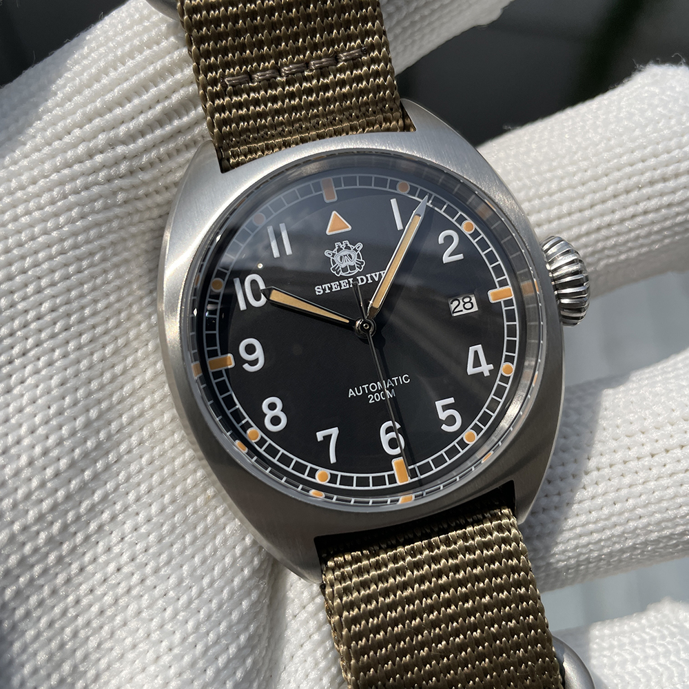 STEELDIVE Official SD1907P 40MM Steel Case 200M Waterproof NH35 Automatic Dive Watch Sapphire Mechnical Dive Watch