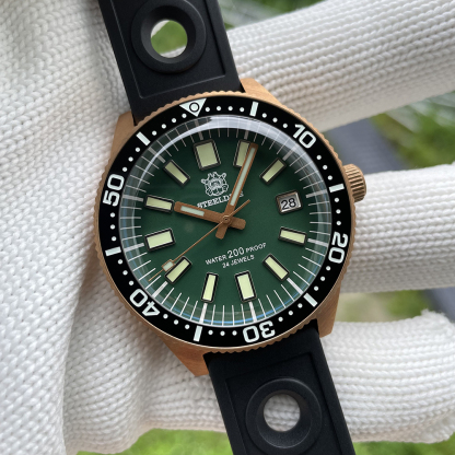 STEELDIVE Official SD1962S Swiss C3 Luminous 200M NH35 Automatic Movement Solid Bronze Case Mens Dive Watch