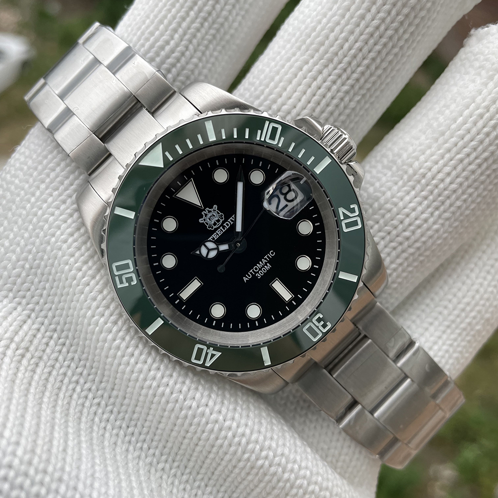 STEELDIVE Official SD1953 Black Dial Green Bezel 300M Water Ghost Dive Watch
