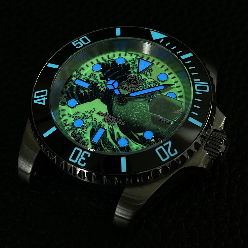 STEELDIVE Official SD1953J Kanagawa Dial Swiss Luminous 300M Waterproof NH35 Automatic Mens Dive Watch
