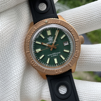 STEELDIVE Official SD1962S Swiss C3 Luminous 200M NH35 Automatic Movement Solid Bronze Case Mens Dive Watch