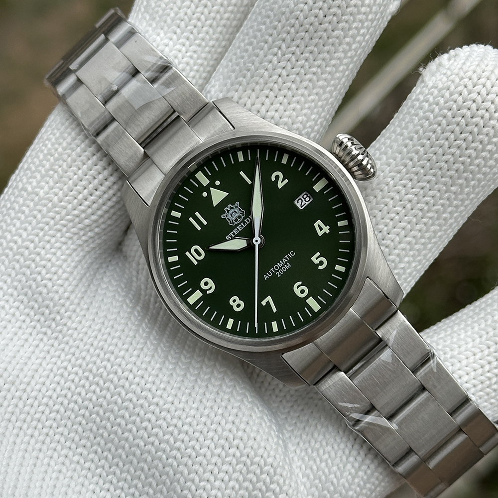 STEELDIVE Official SD1928 39MM NH35 Automatic 200M Dive Pilot Watch Sapphire Glass