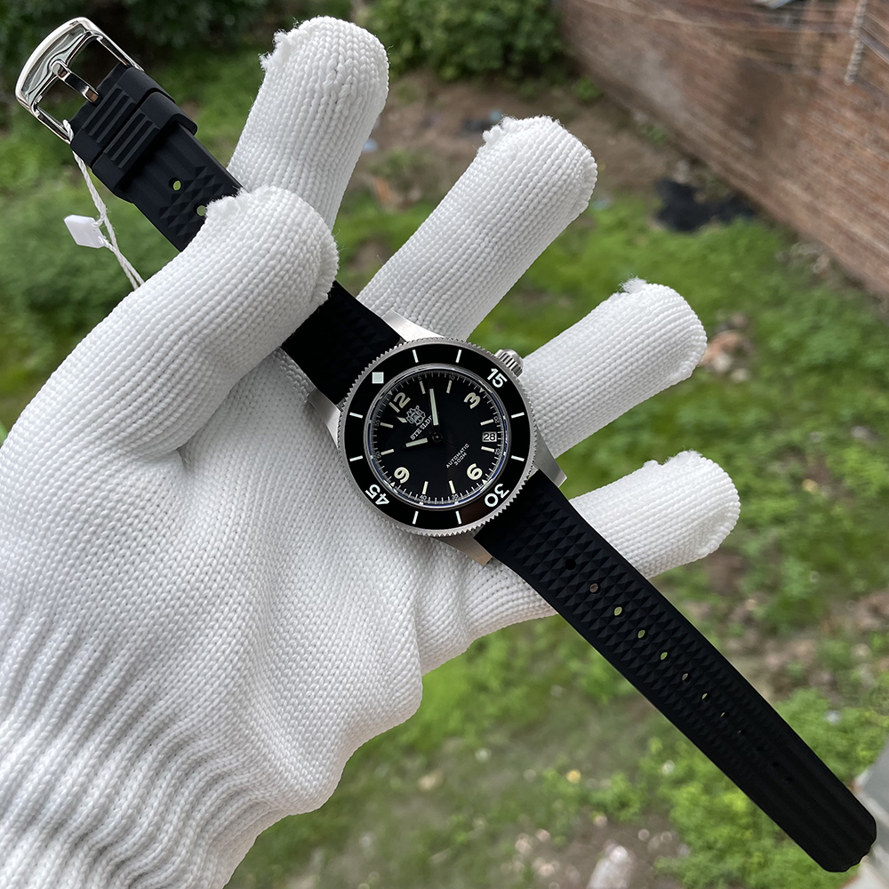 STEELDIVE Official SD1952 Date Function Black Dial 300M Waterproof NH35 Automatic Fifty Fathoms Dive Watch