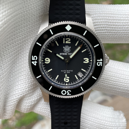 STEELDIVE Official SD1952 Date Function Black Dial 300M Waterproof NH35 Automatic Fifty Fathoms Dive Watch
