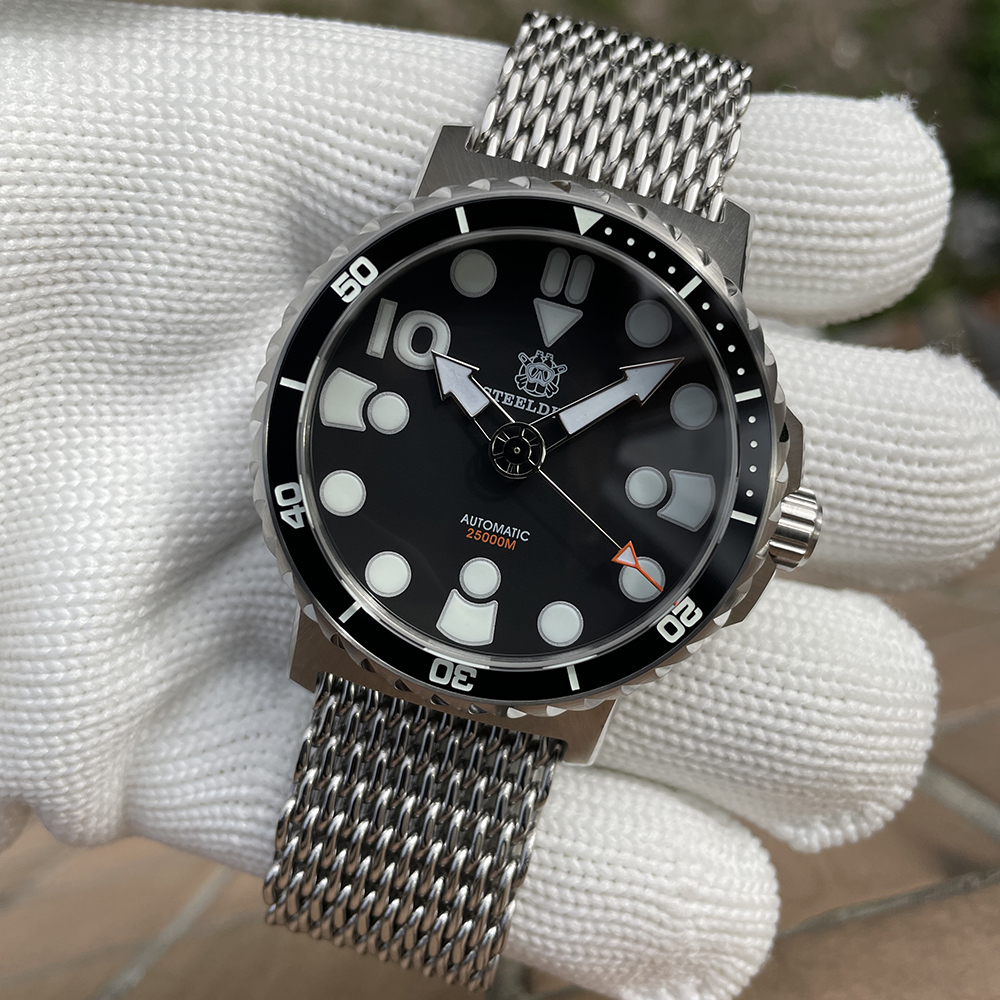 STEELDIVE Official SK001 24MM Stainless Steel Mesh Band Replacement Watch Bracelet