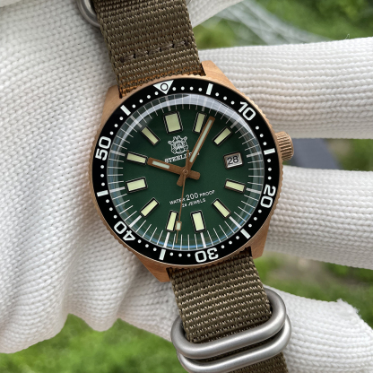 STEELDIVE Official SD1962S Swiss C3 Luminous 200M NH35 Automatic Movement Solid Bronze Case Mens Dive Watch