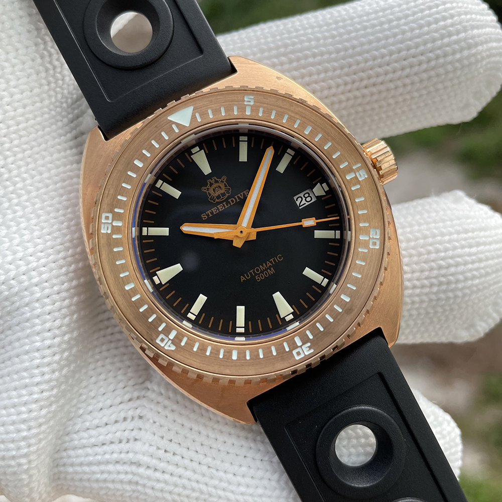 STEELDIVE Official SD1941S Black Dial 500M Waterproof Sapphire Glass NH35 Automatic Movement Mens Dive Watch