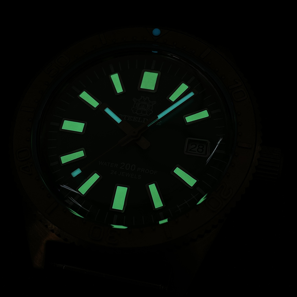STEELDIVE Official SD1962S Swiss C3 Luminous 200M NH35 Automatic Movement Solid Bronze Case Mens Dive Watch