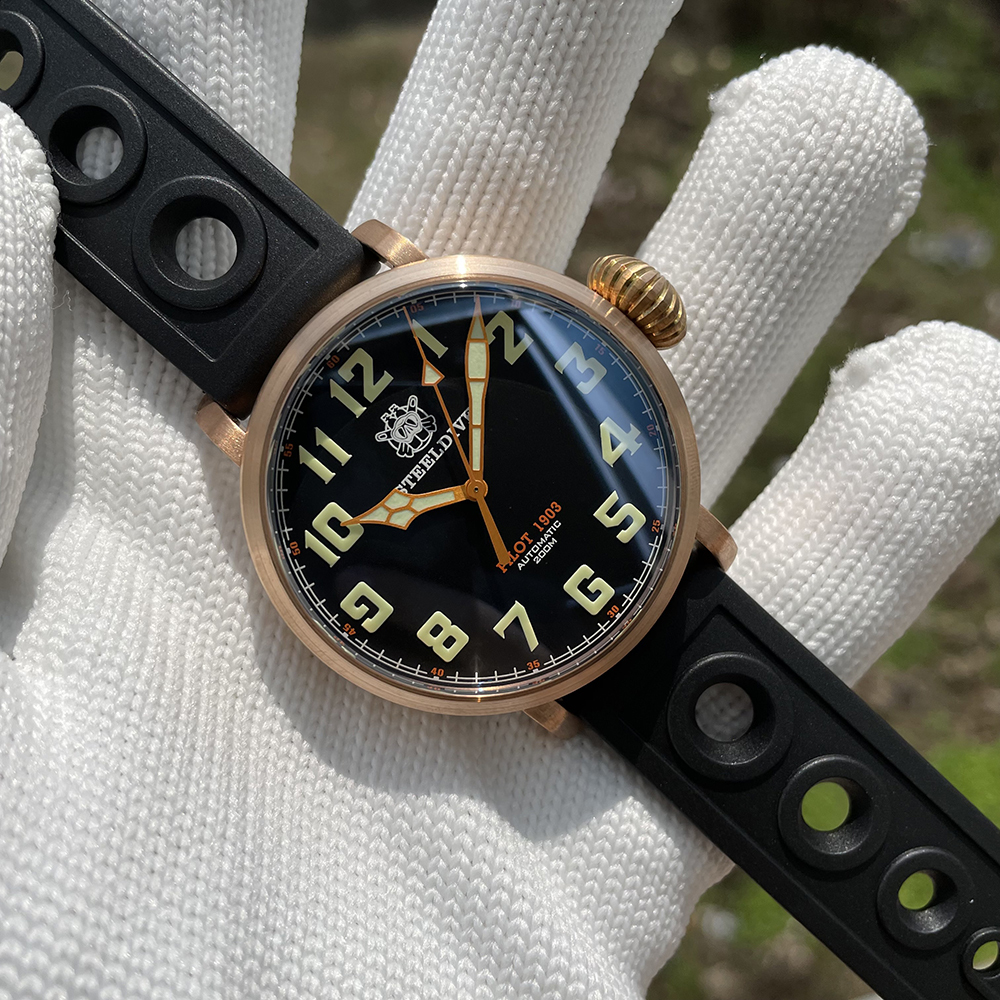 STEELDIVE Official SD1903S V1 Swiss C3 Green Luminous 200M Waterproof Sapphire Glass NH35 Automatic 46.5mm Mens Dive Watch 