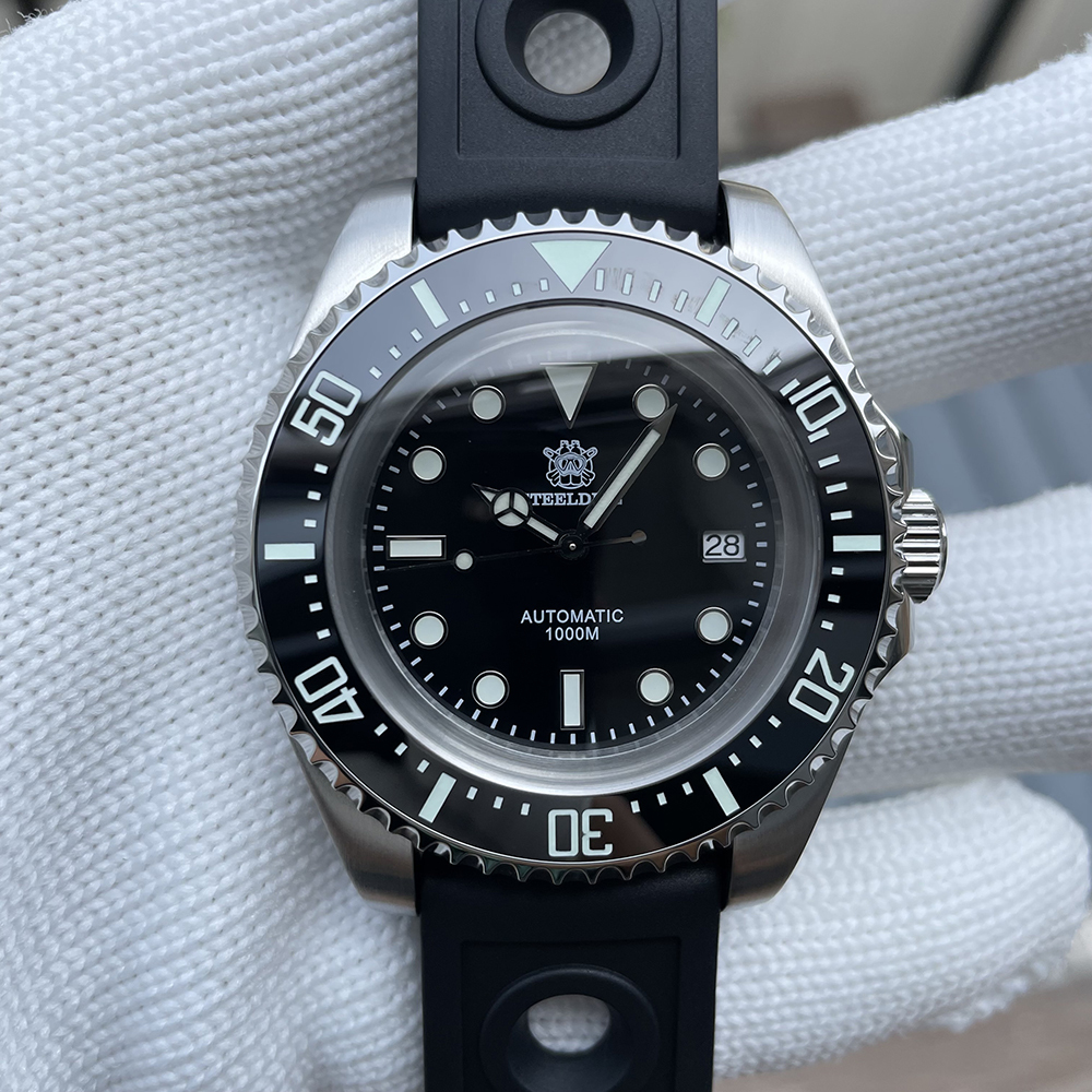 STEELDIVE Official Rubber Strap 1000M Waterproof NH35 Automatic Dive Watch Reloj for Men