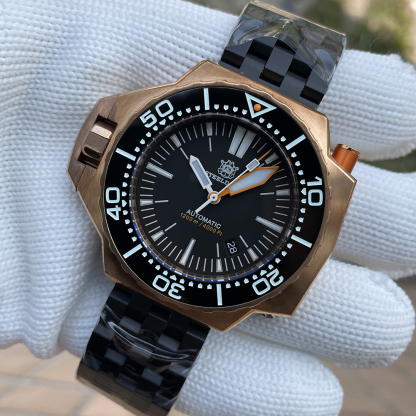 STEELDIVE Official SD1969S 56MM Oversize Solid Bronze Case Swiss Luminous 1200M Waterproof NH35 Automatic Proplof Mens Dive Watch