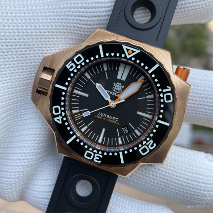 STEELDIVE Official SD1969S 56MM Oversize Solid Bronze Case Swiss Luminous 1200M Waterproof NH35 Automatic Proplof Mens Dive Watch