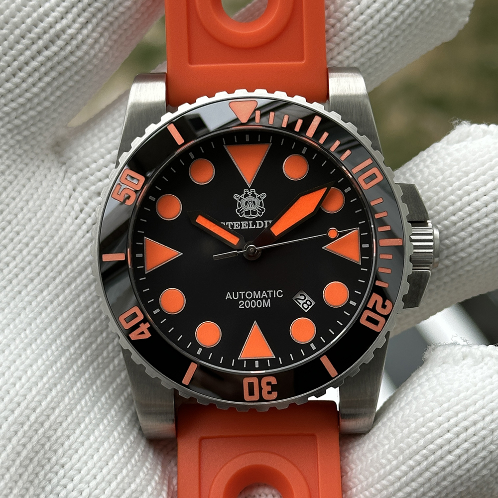 [Copy]2025 New Arrival STEELDIVE Mens Watch SD1987 46.5MM Steel Case Super Luminous 200Bar Ceramic Bezel Mens Dive Watch with Valve