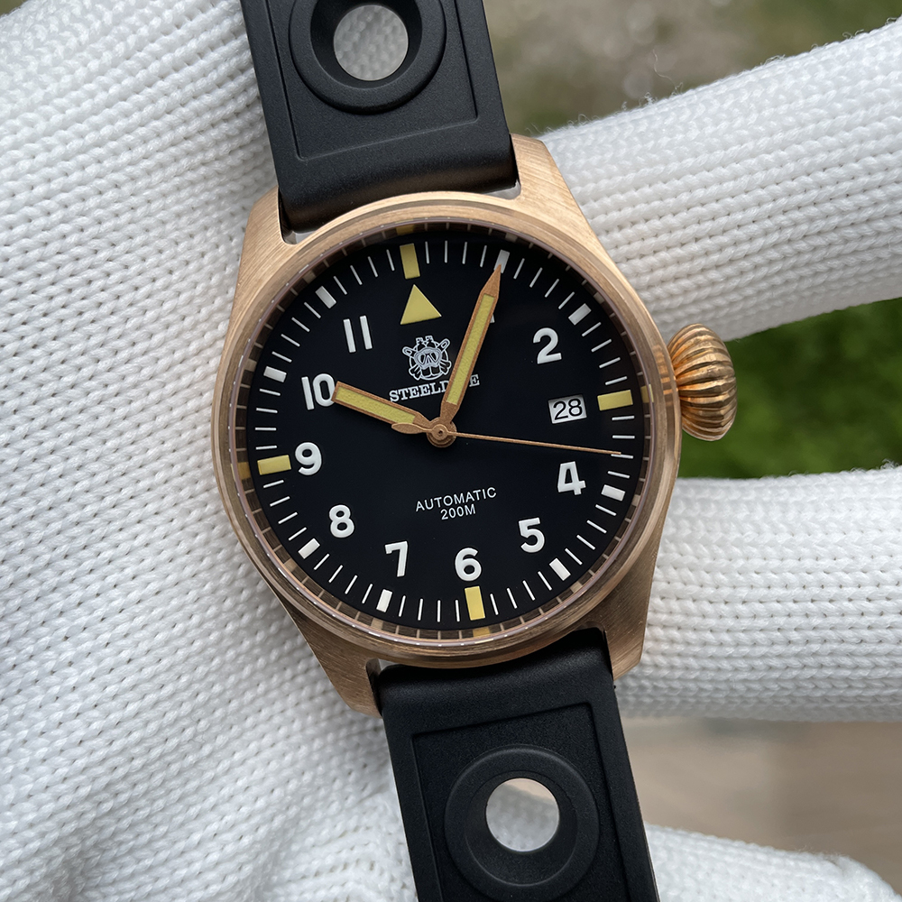 STEELDIVE Official SD1928S Small Size 39MM Solid Bronze Sapphire Glass  200M Waterproof NH35 Automatic Mens Dive Watch
